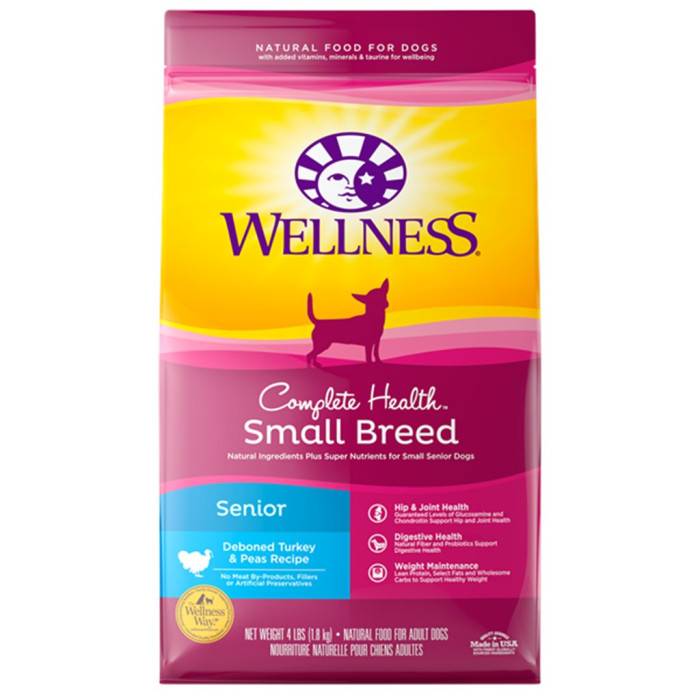 Wellness - Complete Health 無穀物火雞豌豆 (小型老犬) 配方 (Small Breed Senior) 4lb