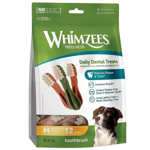WHIMZEES 中型犬高效狗潔齒骨 - M牙刷型12支混色 360g