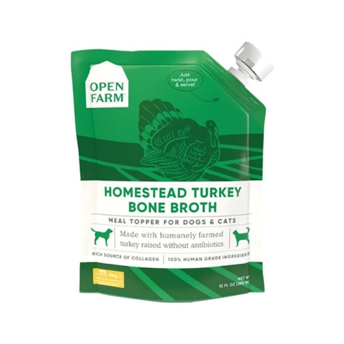 Open Farm 火雞鮮熬骨湯 Turkey Bone Broth Topper for Dogs & Cats 12oz