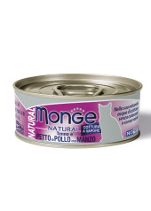 Monge Natural 野生海洋系列-吞拿魚雞肉牛肉 貓罐頭 80g