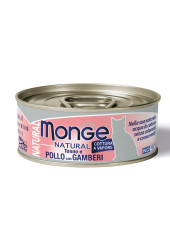 Monge Natural 野生海洋系列-吞拿魚雞肉拼海蝦 貓罐頭 80g