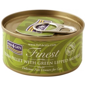 Fish4Cats Finest綠唇貽貝及吞拿魚柳 Tuna Fillet with Green Lipped Mussel貓罐頭 70g