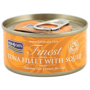 Fish4Cats Finest吞拿魚及魷魚 Tuna Fillet with Squid貓罐頭 70g
